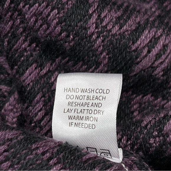 Fairisle Sweater Full Zip Cardigan Purple Wool Vintage Gorp Boho Winter Alpine - Picture 15 of 15